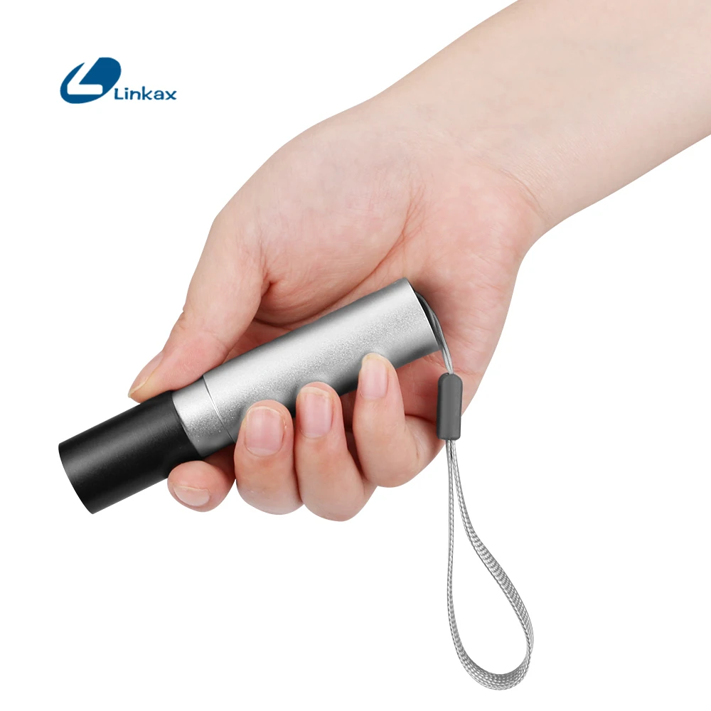 Портативный Перезаряжаемый мини светодиодный фонарик с USB 3 режима освещения