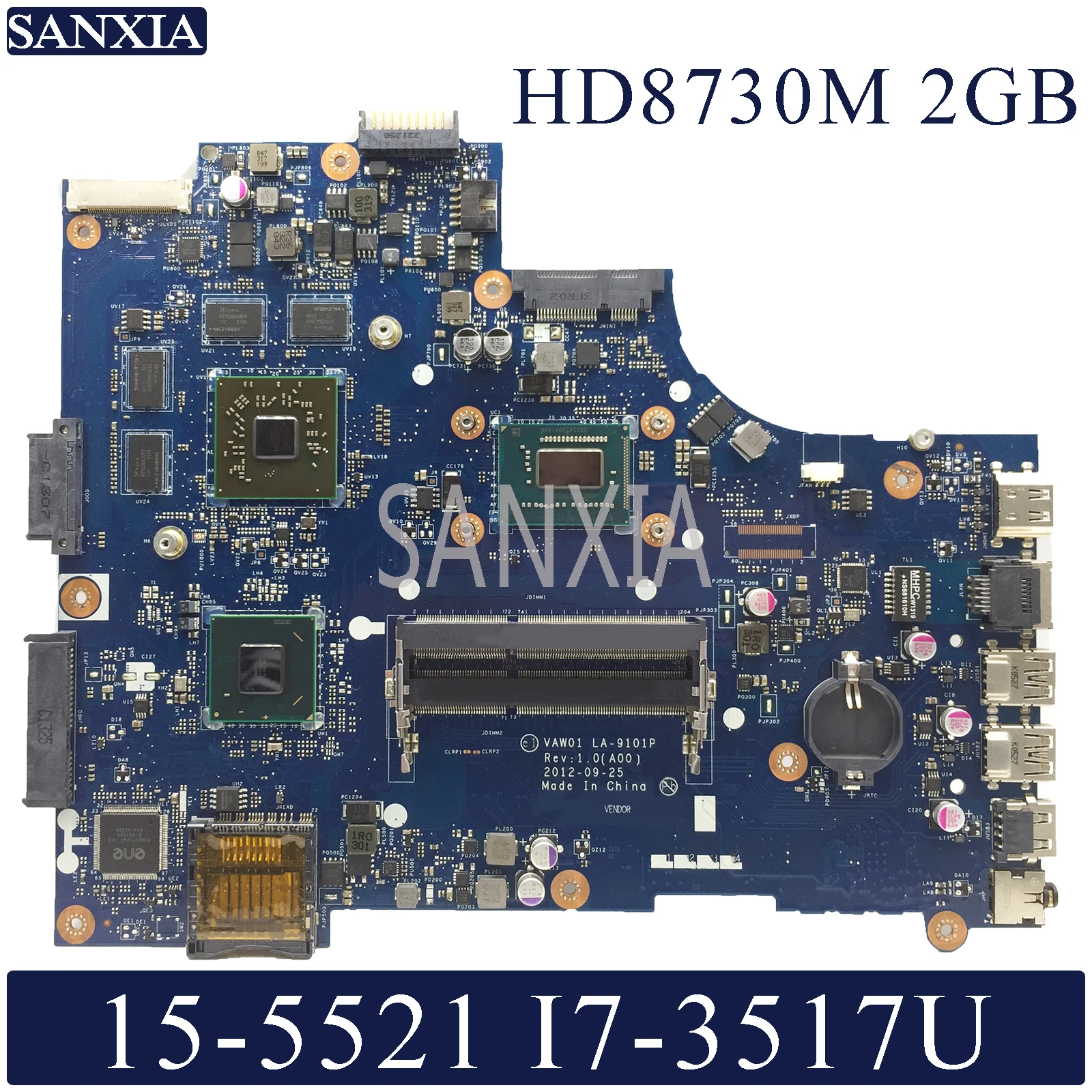 Материнская плата KEFU LA 9101P для ноутбука Dell Inspiron 15 5521 3521 оригинальная материнская I7