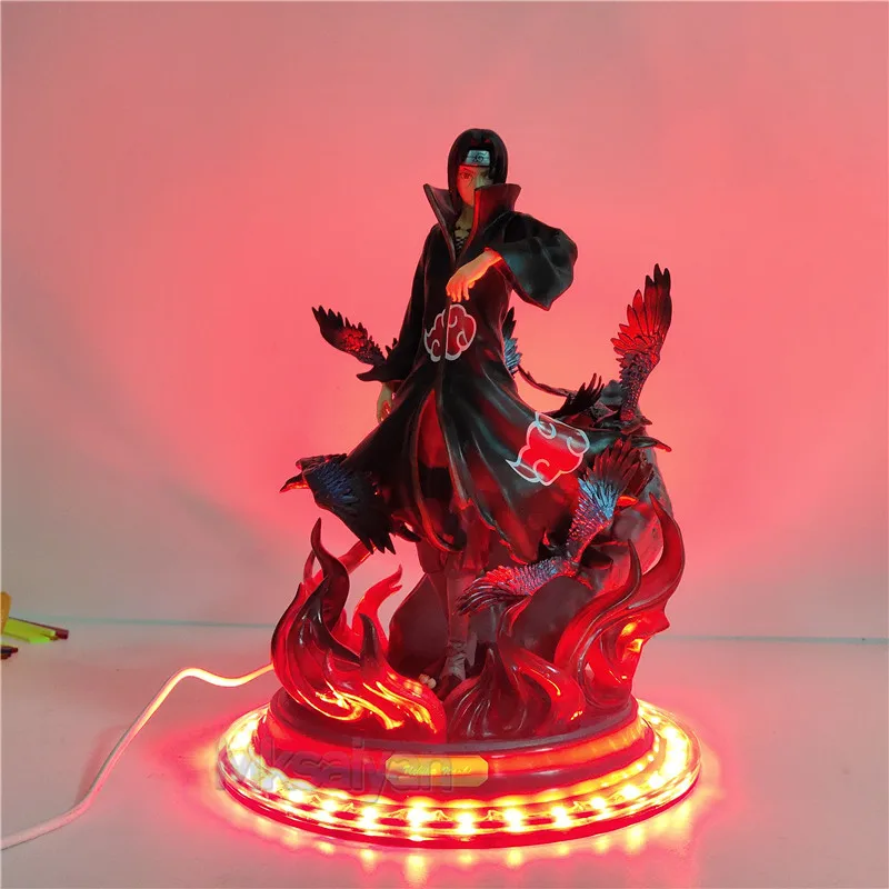 

Naruto Action Figure Model Naruto Uchiha Itachi LED Lighting Base Toys Anime Figurine Naruto PVC Model Gifts for Children Adult