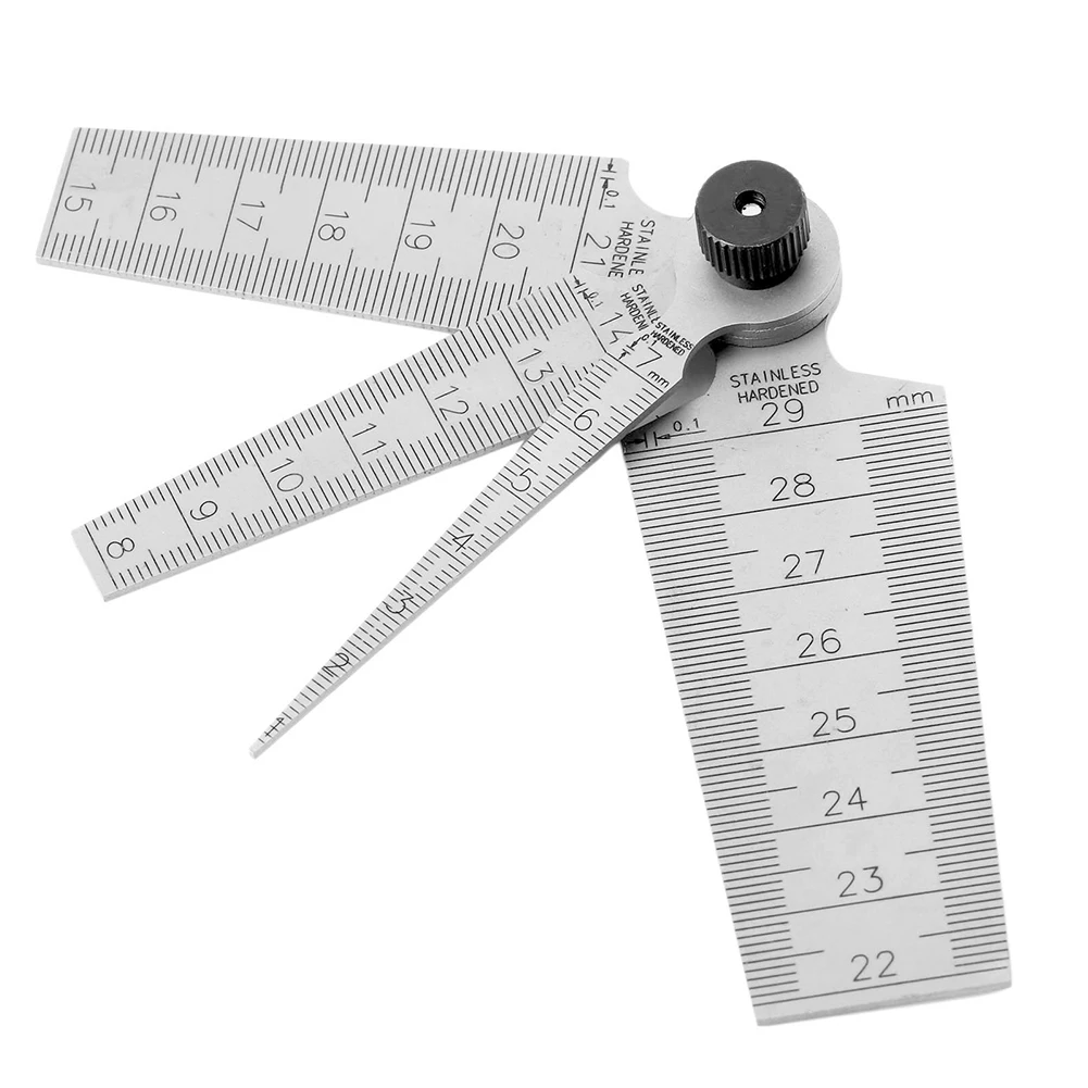 

4pcs Steel Wood Working Hand Taper Gauge Aperture Scale Ruler Wedge Durable Tools Combination Measurement Metric Feeler 0-29mm