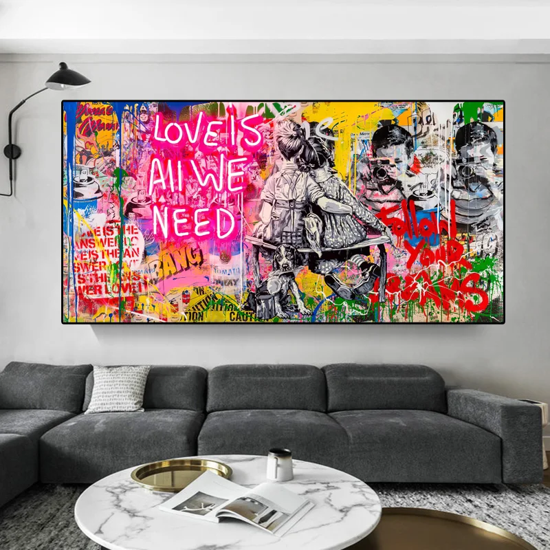 

Modern Street Graffiti Art Canvas Painting Wall Art Poster Prints Oil Painting for Living Room Pictures Home Wall Cuadros Decor