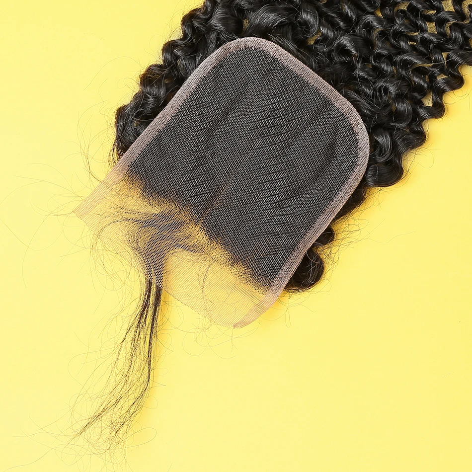 Глубокая волна 4x4 пряди натуральных волос 18 дюймов швейцарский шнурок