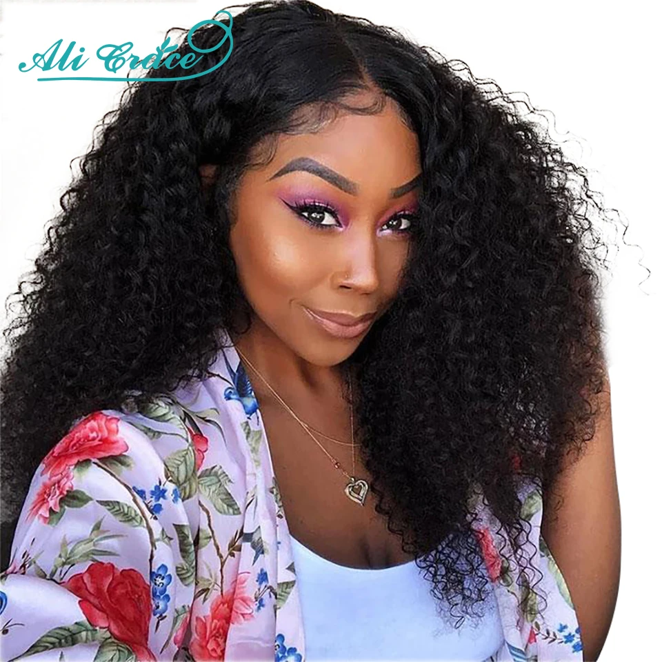 Ali Grace парики бразильские вьющиеся переплетенные кружевные передние