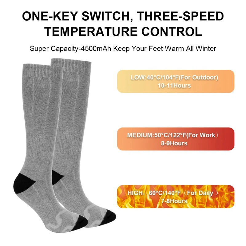 

Winter Warm Electric Heating Socks with Power Bank for Unisex Skiing