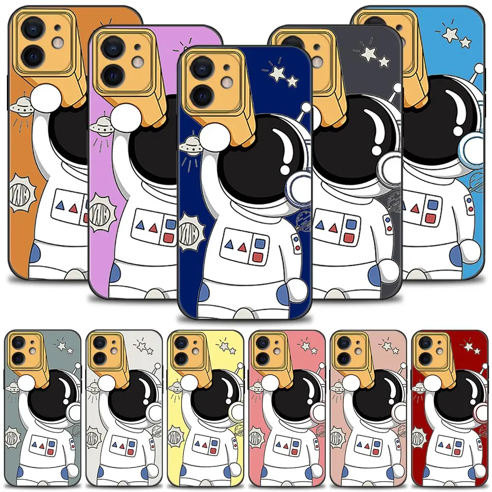 

Cartoon Candy Color Astronaut Hand Telescope Case For Apple iPhone 13 12 11 Pro Max 13 12 Mini XS Max XR X 7 8 Plus 6 6S SE 2020