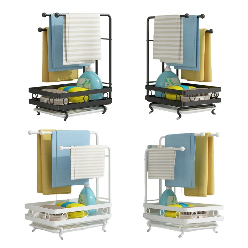 

Держатель губки с дренажной кастрюлей для кухонной раковины, кухонная раковина, органайзер для губки, щетки, мыла, посуды, вешалка для посуд...