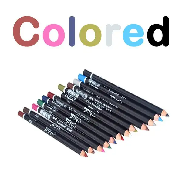 12 colors 12 шт./компл. подводка для глаз для Для женщин Водостойкий карандаш для глаз стойкая Черная Подводка для глаз, макияж, Красота карандашом для косметических средств - Цвет: 12 colors
