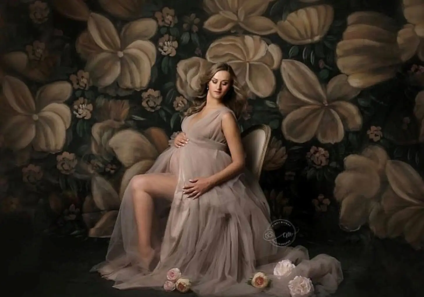 

Photography Backdrop Oil Painting Flowers Floral Photo Background Studio Portraits Kids Newborns Pregnant Maternity Shoot Props