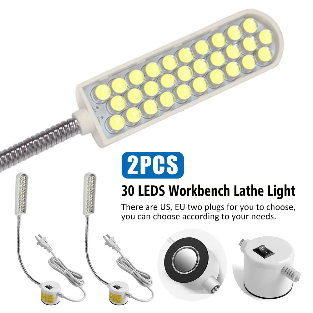 

2pcs/pack Eye Caring Flexible 30 LEDs Professional Bendable Workbench Lathe Light Tube Working Sewing Machine Use Super Bright