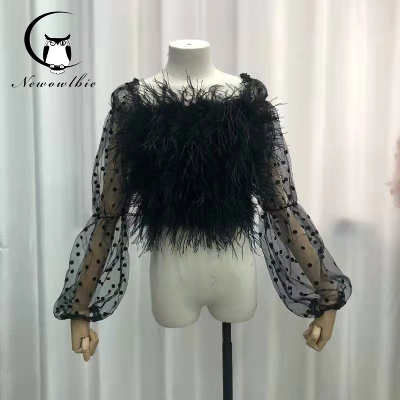 Latest hot selling sexy sleeve 100% natural ostrich hair bra underwear women's fur coat real ostrich fur coat
