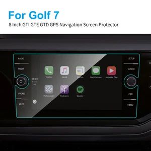 8 inch car lcd touch screen protector 9h tempered glass protective film for volkswagen golf 7 gtigtegtdgolf variant discovery free global shipping
