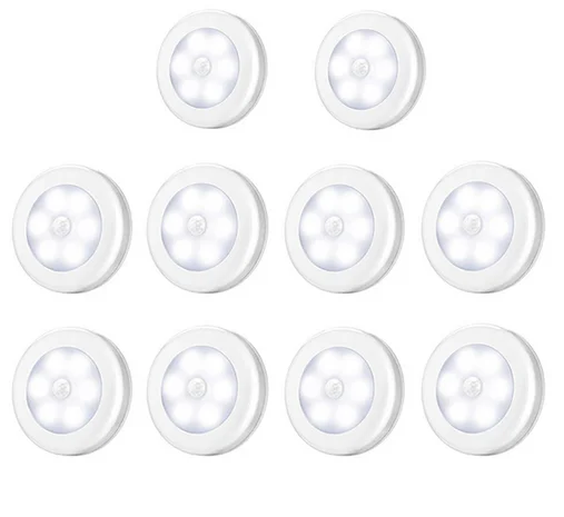 

1/3/5/10pcs LED Motion Sensor Night Lights PIR Infrared Wall Lamp Auto On and Off for Home Bedroom Bedside Stair Cabinet Light