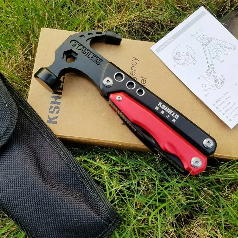 

Outdoor new multifunctional tool fire axe, camping safety life-saving universal hammer
