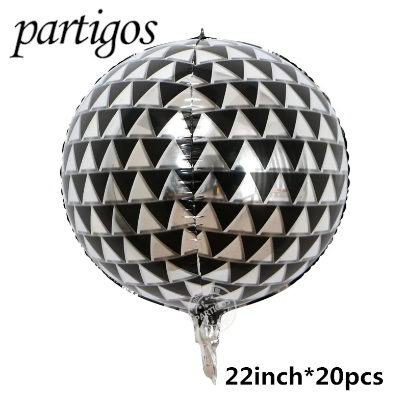 20pcs triangle Disco 20 штук, 22 дюйма, 4D шары для дискотеки, металлические шары, Лазерная Фольга, воздушный шар, Свадебный декор, 80 s, 90 s, Ретро стиль, популярные вечерние шары, декор в стиле рок-н-ролл - Цвет: 20pcs triangle Disco