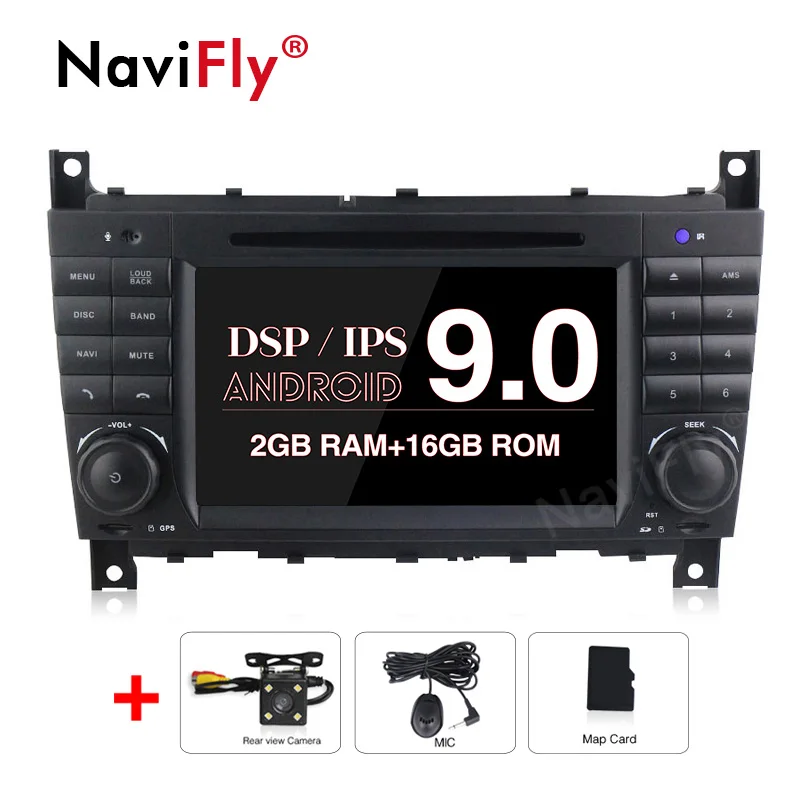 2GB-16GB-Cam NaviFly ips DSP Android 9 автомобильный dvd-плеер для Benz W203 W209 W219 A-Class A160 C-Class C180 C200 2 Din радио gps ADAS DVR Carplay - Цвет: 2GB-16GB-Cam