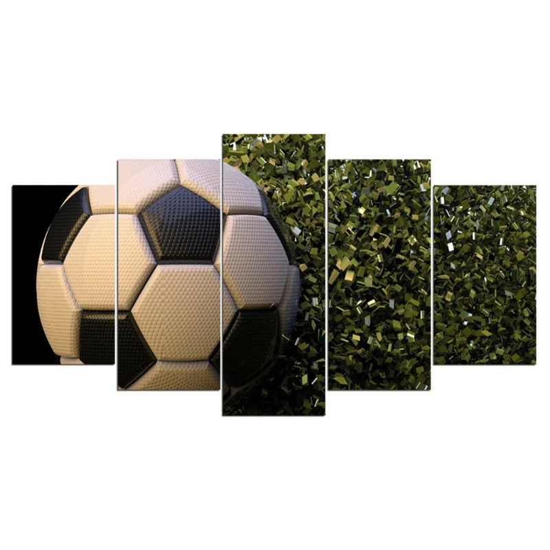 

5 Pieces Unframed Football Art Canvas Prints Wall Pictures Modern Paintings Living Room Home Decorations