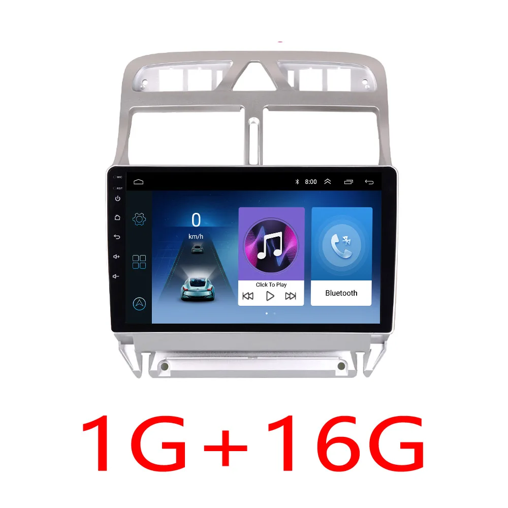 Android автомобильный Радио для peugeot 307 2002-2013 9 дюймов 1024*600 4 ядра Wi-Fi Bluetooth Аудио Видео Мультимедиа 2 din автомобильный dvd плеер - Цвет: ZS-Peugeot 307-1G