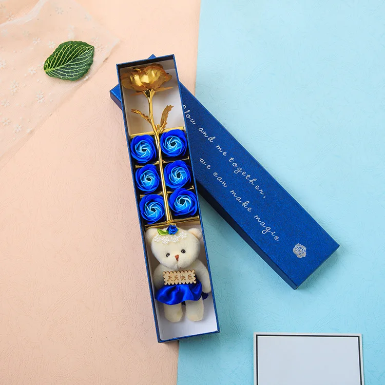 Креативный подарок на день Святого Валентина покрытая фольгой 24 К розовая