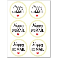 round happy mail stickers 2 inch red heart happy mail labels packaging envelope sealing stickers for small business retailers