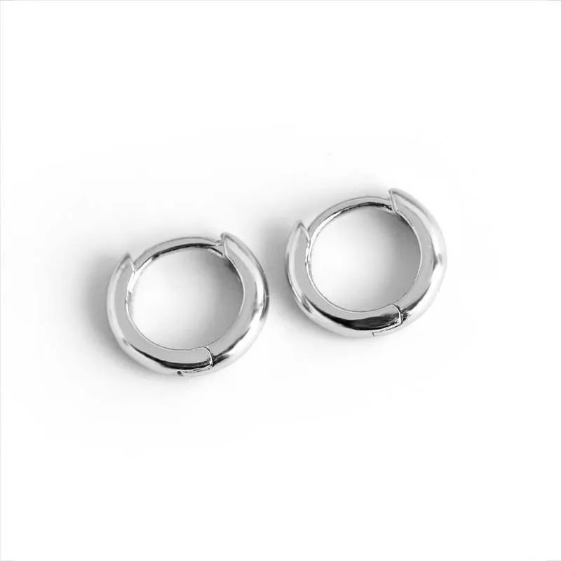 

PONYKISS 100% S925 Sterling Silver Round glossy minimlist Hoop Earrings for Women Party Delicate Elegant Accessory girls Gift