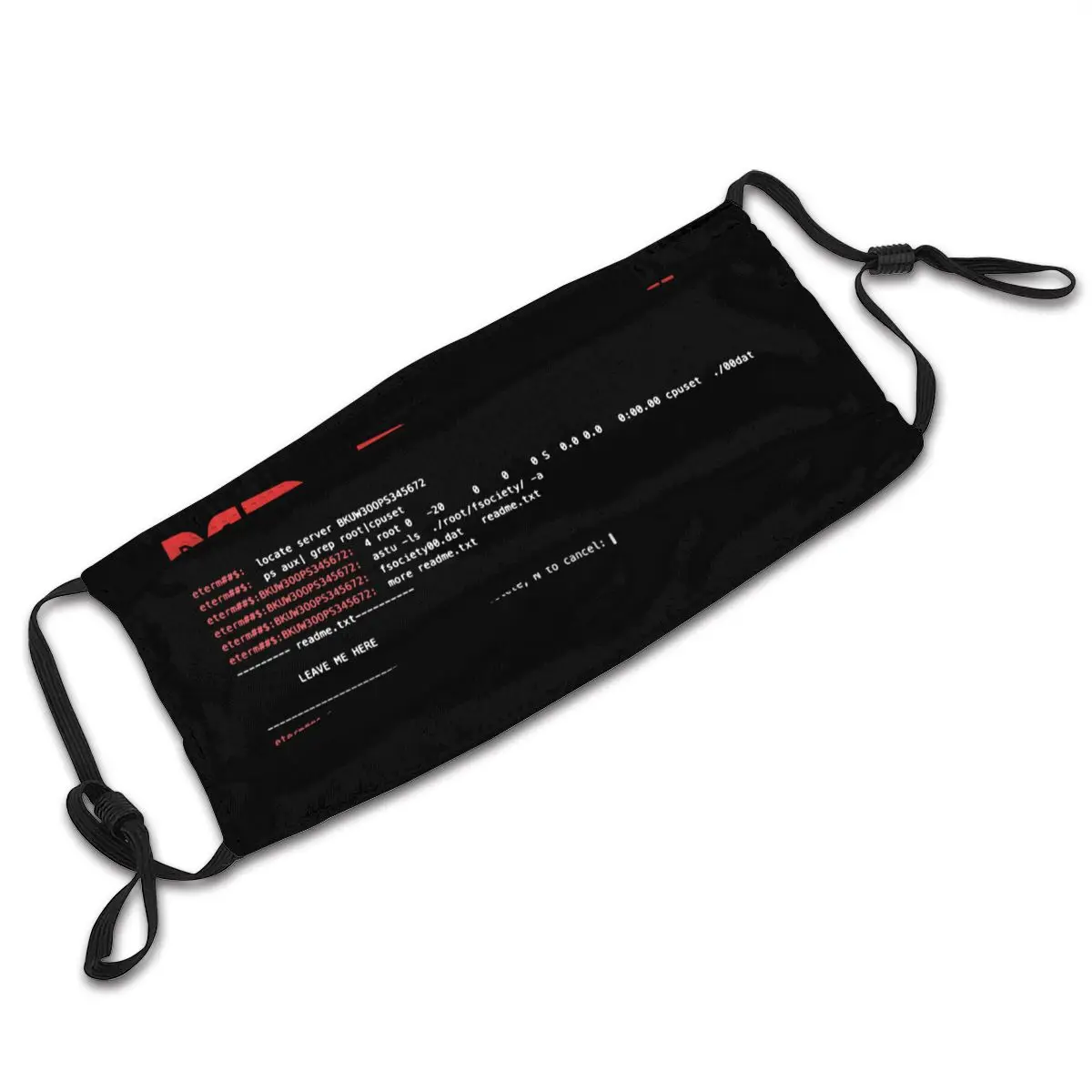 

Mr Robot Programming Men Women Non-Disposable Face Mask Anti Haze Dust Protection Cover Respirator Muffle Mask with Filters