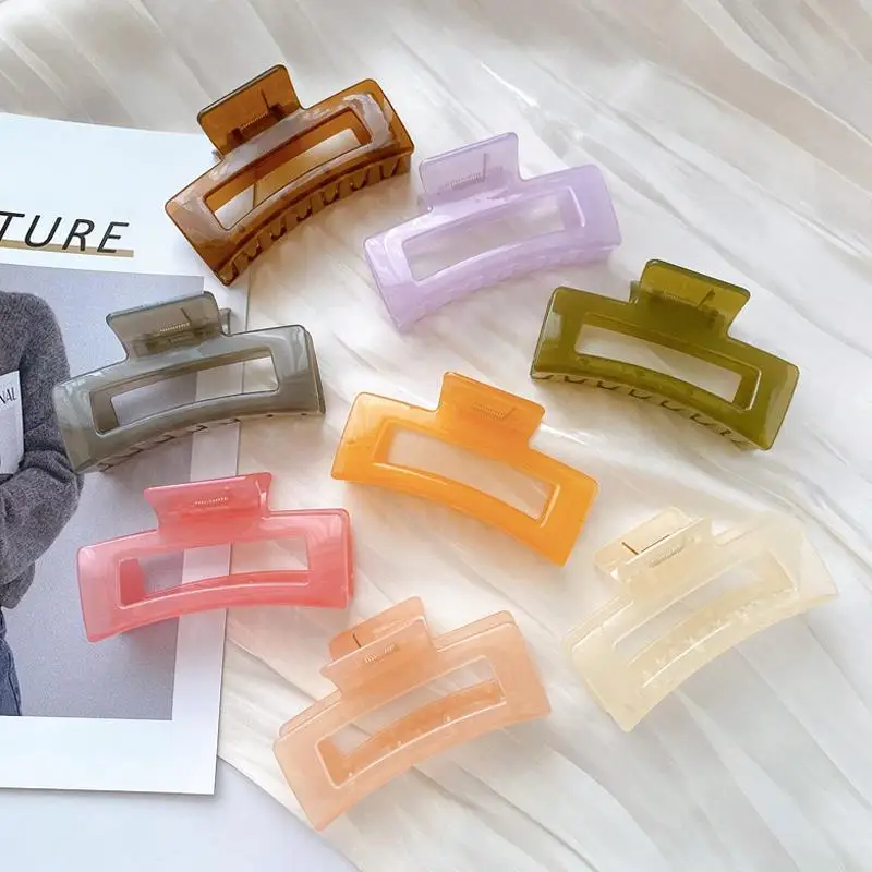 

Женский зажим-краб для волос, крепкий красочный акриловый зажим для волос, аксессуары для волос, инструмент для макияжа, головной убор, нови...