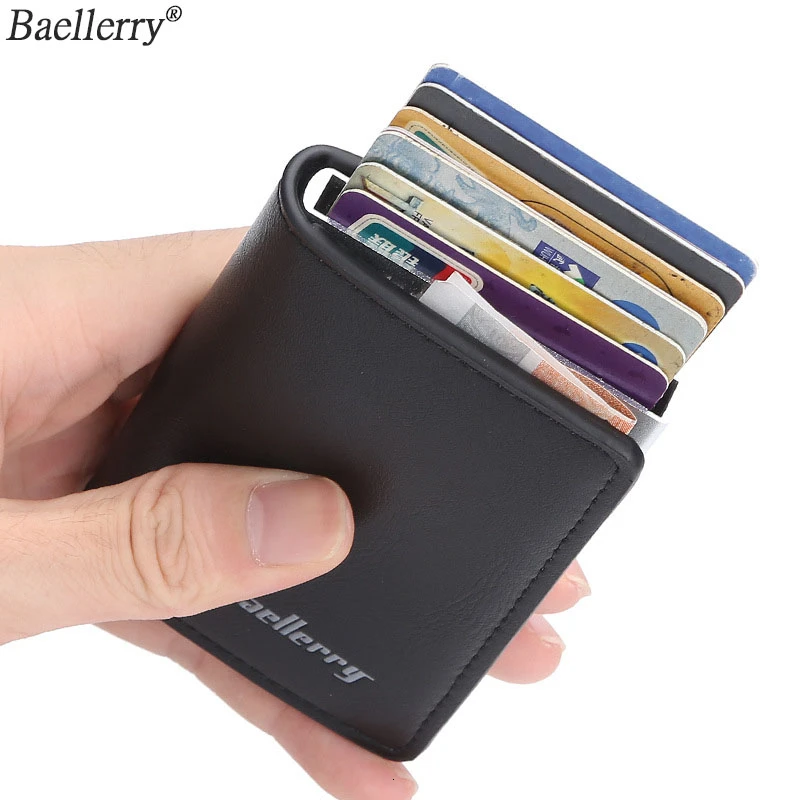 

2019 Men Wallets Credit Card Holder Automatic RFID ID Card Case Fashion Card Holder High Quality Aluminum Bank Card Wallets