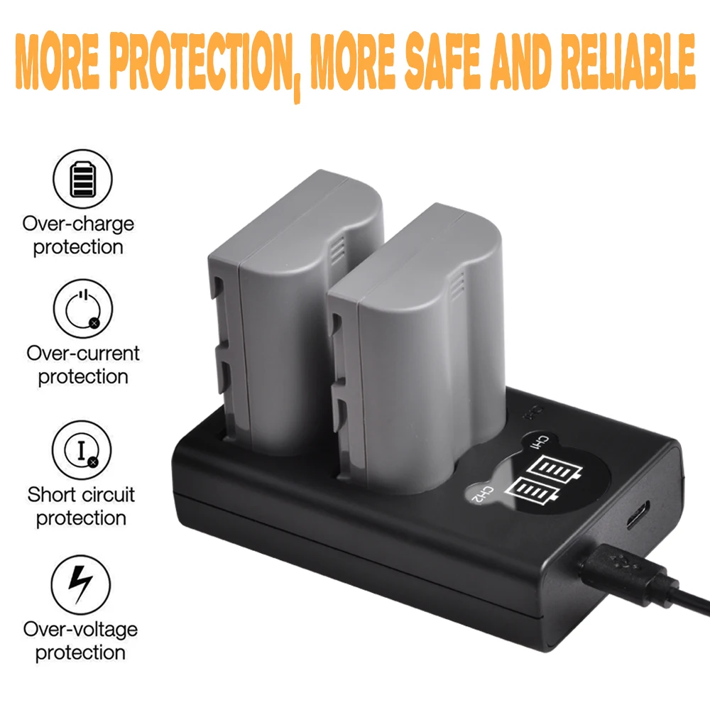 EN-EL3e EN EL3e Аккумулятор и зарядное устройство с портом Type-C для зеркальных камер Nikon