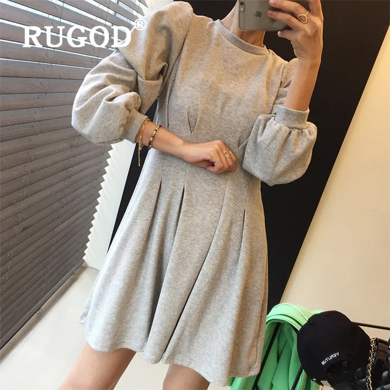 Женское мини-платье RUGOD весеннее корейское элегантное платье с круглым вырезом и