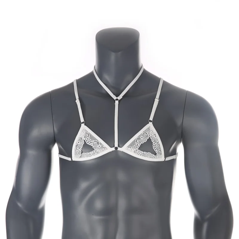 

Sexy Lace Male Bralette Bras Transparent Ultra-thin Sissy Lingerie Bra for Man See Through Embroidery