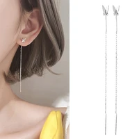 butterfly earrings drop hanging for women korean tassels long studs silve boho fashion jewelry girls party gifts