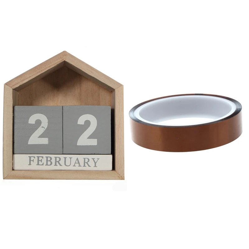 

20mm 33M 100Ft Tape High Temperature Heat Resistant Polyimide with Vintage Design House Shape Perpetual Calendar