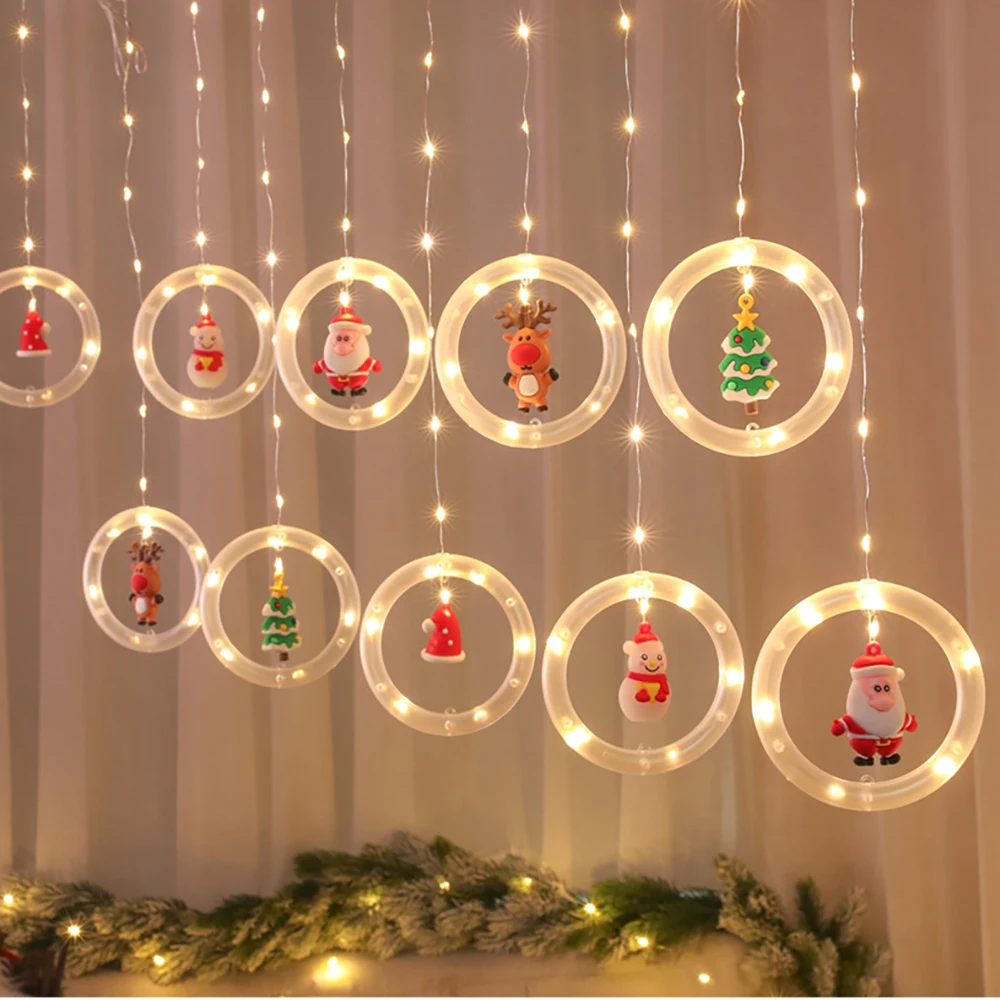 

10 светодиодов, Рождественское украшение, Рождественская елка с Санта-Клаусом, домашний декор, гирлянда, Новогодний праздник, подарок, украшение для рождества, Новый Год