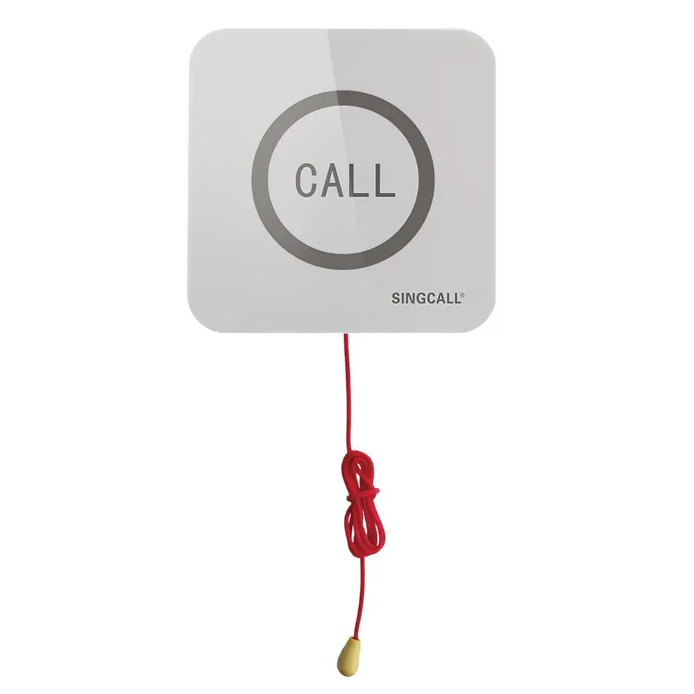 SINGCALL Wireless Call Bell,Super Big Touchable Waterproof Button APE520 with Pull Cord, SOS Bell for the Elderly