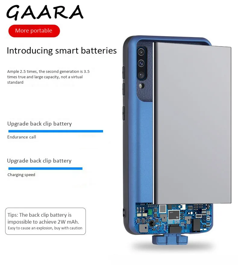 7000 мАч тонкая батарея чехол для samsung Galaxy A50 магнитный беспроводной отделяющий внешний резервный чехол Galaxy A50 power Bank Case