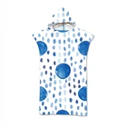 Сине-белые узор на открытом воздухе взрослых с капюшоном пляжные Полотенца халат Полотенца s Для женщин мужской Халат плавательный плащ