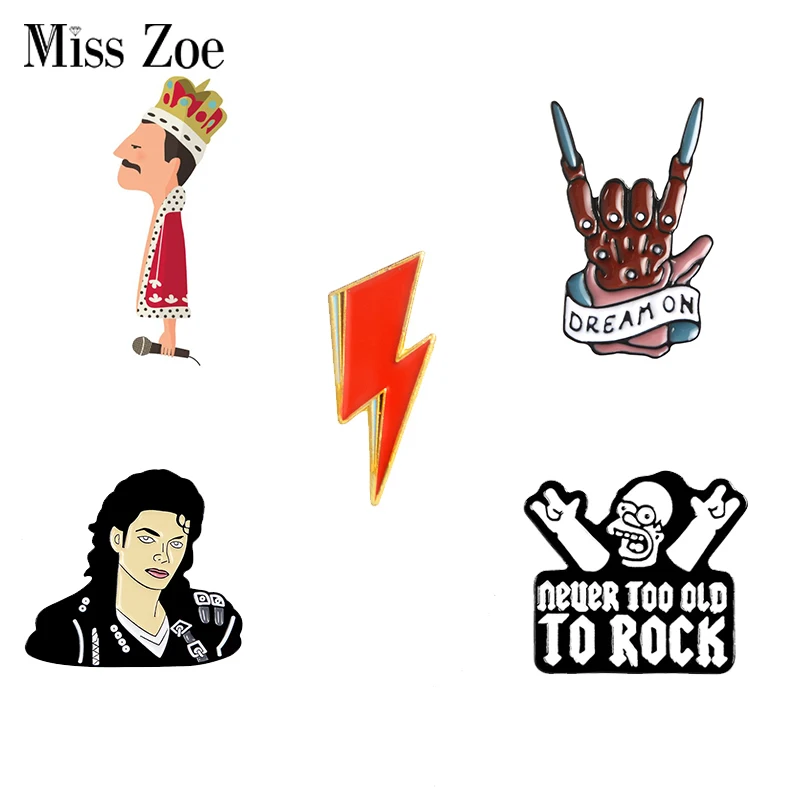 

Эмалированная булавка Rock You, значок на лацкан для одежды в стиле королевы MJ, бижутерия в стиле рок-н-ролла для любителей музыки