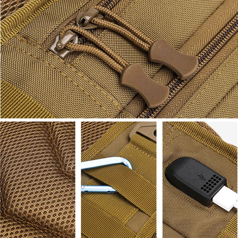 USB зарядка школьная сумка Тактический военный EDC с ремнем через плечо трекинг
