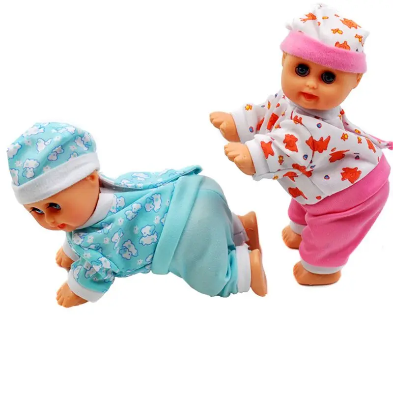 Забавная электрическая интеллектуальная кукла Смеющийся плач пение ползание