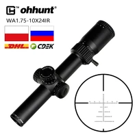 ohhunt lr wa 1 75 10x24 ir tactical compact hunting scope glass etched reticle red illumination turrets lock reset riflescope