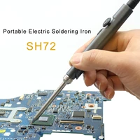 sh72 65w mini electric soldering iron adjustable temperature portable solder welding station dc power input 220 400c with tin