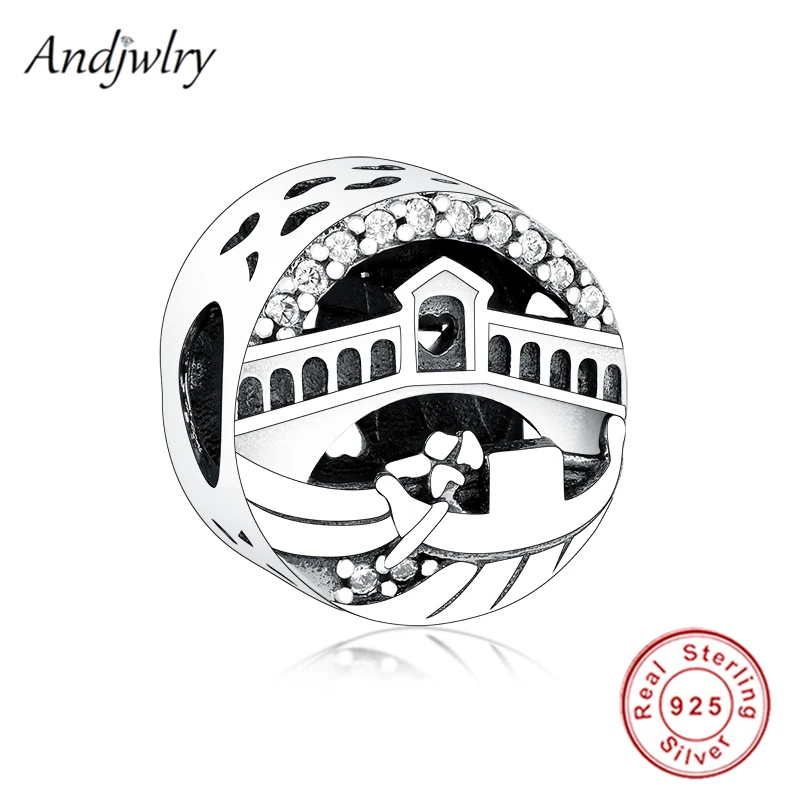 

Fit Original Pandora Charms Bracelet 925 Sterling Silver Openwork Venice Rialto Bridge Charm DIY Jewelry Women Berloque