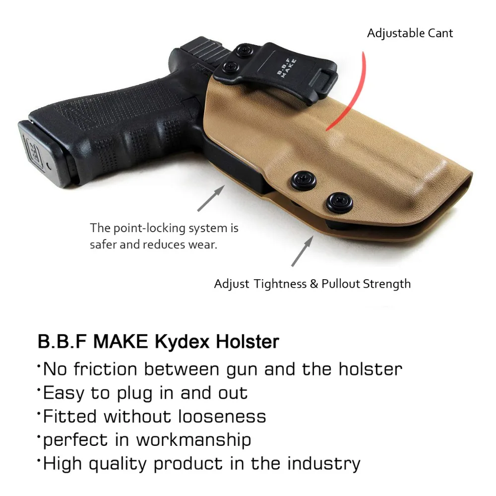 BBF Make IWB Тактический KYDEX пистолет кобура Glock 19 17 25 26 27 28 43 22 23 31 32 Внутри Скрытого Ношения кейс для пистолета аксессуары