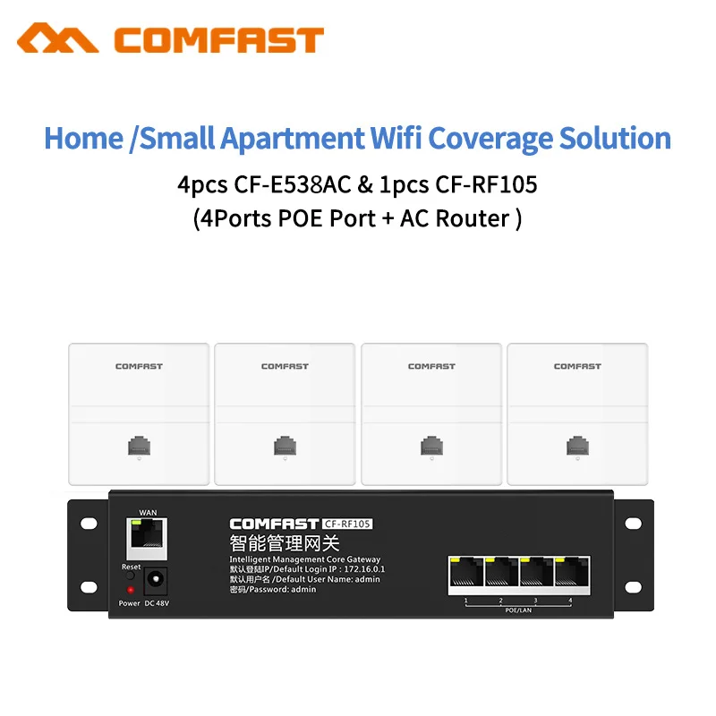Сетевой маршрутизатор 4 порта LAN POE 1200 Мбит/с|Беспроводные роутеры| |