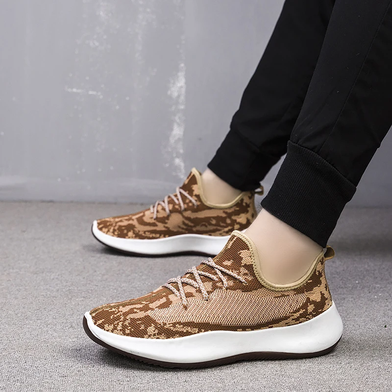 2020 Новая мужская обувь трикотажные кроссовки мужские клиновидные теннисные для