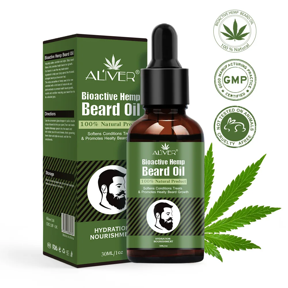 Масло для восстановления бороды конопляное масло Aliver натуральный органический