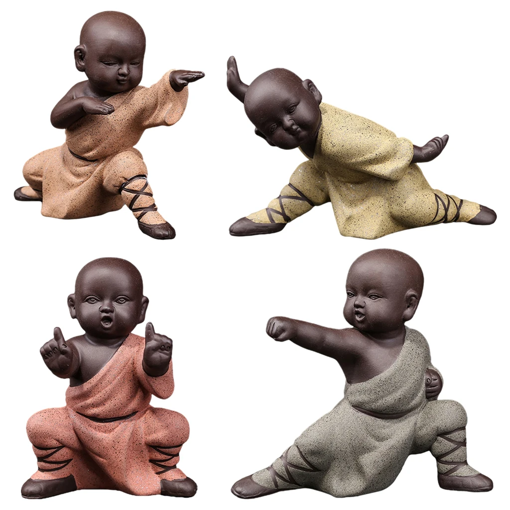 

Ceramic Kungfu Monk Figurine Statue Sculpture Decor Ornaments Collectible