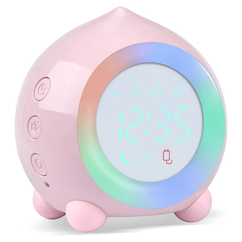 

New Children's Gift Digital Alarm Clock Sunrise Simulator With Colourful Lights Quiet Without Ticking Energy Saving Clock