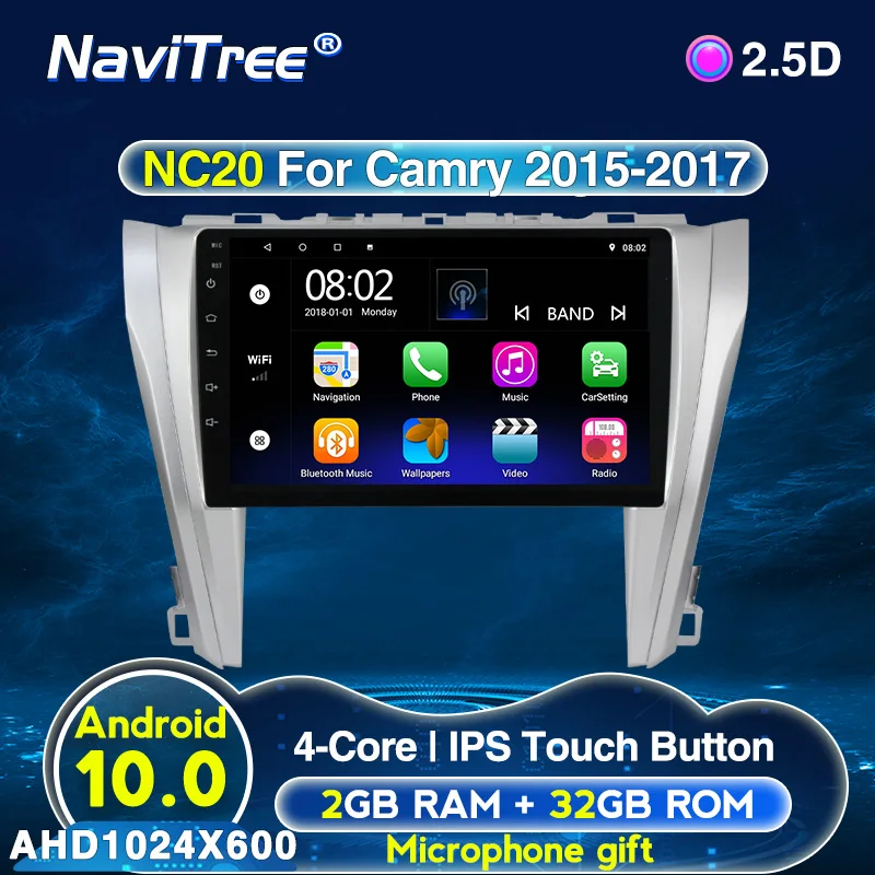 Автомагнитола 2 Din для Toyota Camry 7 XV 50 55 2015 2017 Android 10 Гб + 32 ГБ|Автомагнитолы| |
