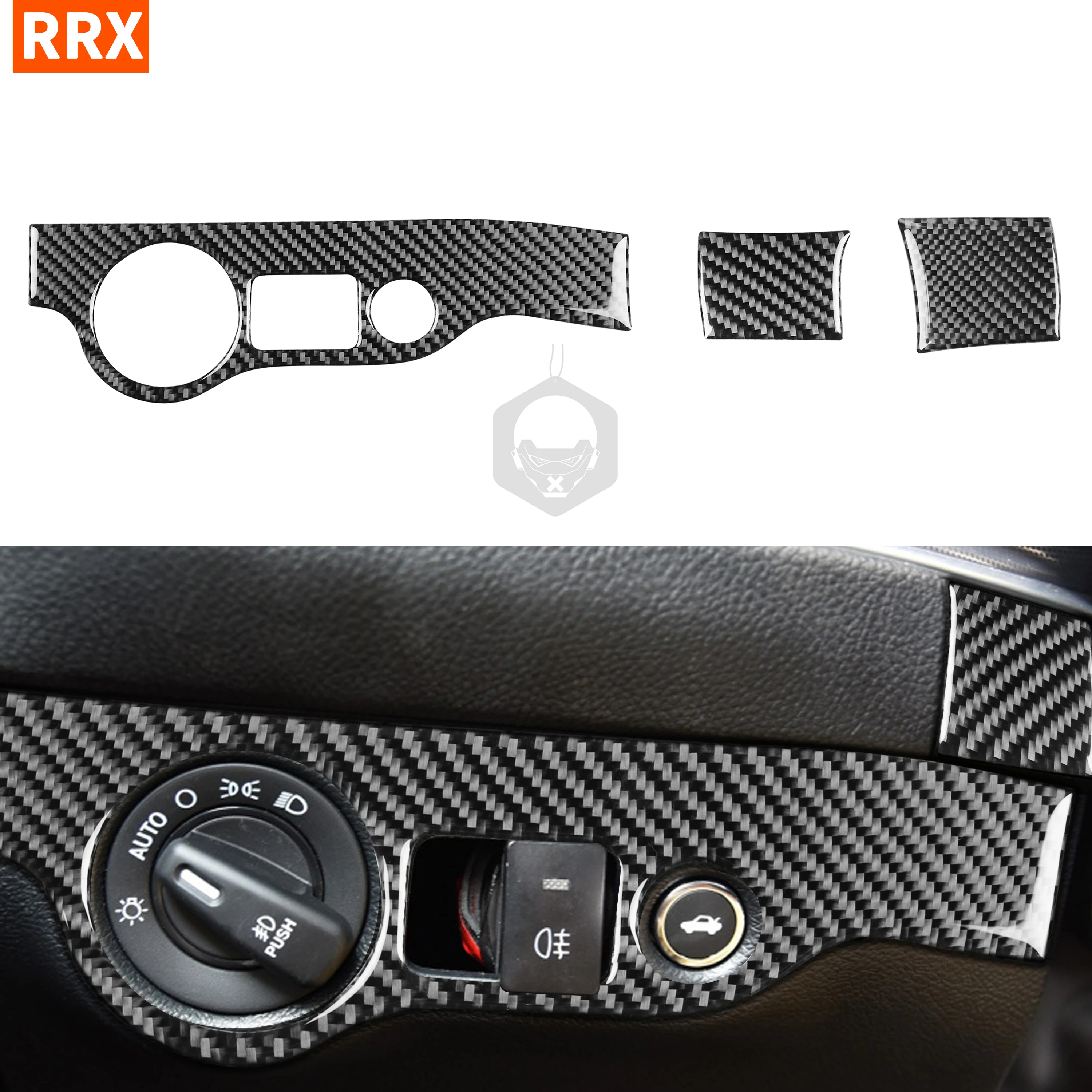 

Carbon Fiber Head Light Switch Panel Trim Sticker Overlay For Dodge Challenger/Charger 2011+ Interior Modified Car Accessories